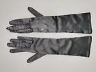 Satin Handschuhe GEA Damen lang 37 cm Größe ca. 6 1/2 elegant Kleidung Vintage