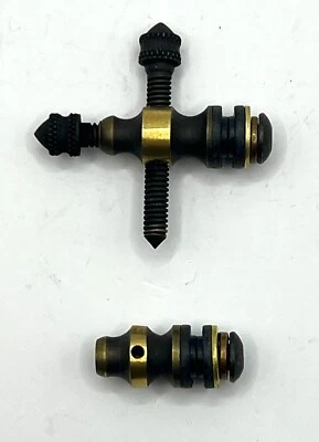Tattoo Machine Patina Solid Brass Bottle Binder Post Set With stripe Made In USA - Image 1 of 2