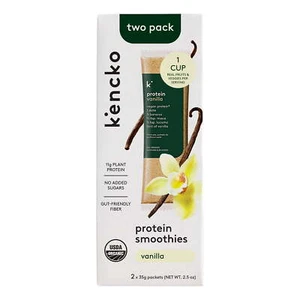 Kencko Vanilla Organic Instant Fruit & Veggie Protein Smoothie Two Pack, Powdere - Picture 1 of 4