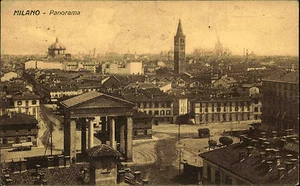 Mailand Milano Italien Italia Lombardei 1913 Panorama gelaufen nach Koblenz Turm - Picture 1 of 2