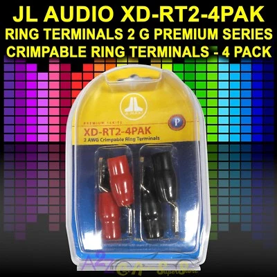 JL AUDIO XD-RT2-4PAK (90474) 2 AWG GAUGE CRIMPABLE COPPER RING TERMINALS NEW! - Изображение 1 из 3