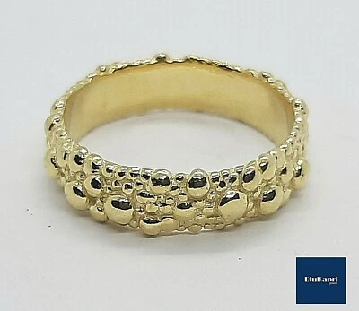 Anello rosario fede argento 925 oro giallo fascia perlinata fedina - Immagine 1 di 4