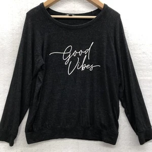 Buffalo David Bitton Sweater Size Large Black Good Vibes Soft Flowy Broken In - Picture 1 of 11