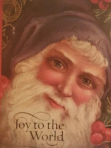 MICHEL Design Works Victorian Santa Joy To the World Decoupage Wood Serving Tray - Picture 1 of 11