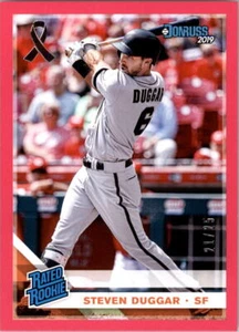 Donruss Mother's Day Pink Ribbon #49 2019 Steven Duggar clasificación novato/25 - casi nuevo-como nuevo - Imagen 1 de 2