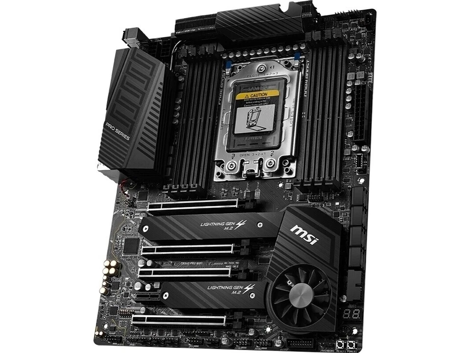 MSI TRX40 PRO WIFI AMD sTRX4 2×M.2 3-Way CrossFireX SLI ATX MOTHERBOARD - Image 1 of 4