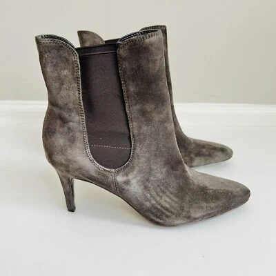 Lauren Ralph Lauren Mujer PASHIA Gris Gamuza Cuero Botines Zapato Talla 8B Foto 1 de 4