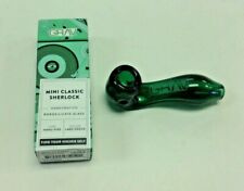 GRAV LAB MINI CLASSIC SHERLOCK BOROSILICATE GLASS HAND PIPE 4" - LAKE GREEN