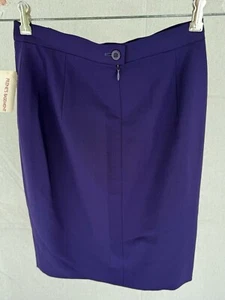 NWT Vintage Escada Margaretha Ley Plum Wool Stretch Pencil Skirt Size 36 - Picture 1 of 7