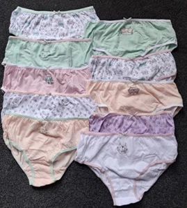 Pack de 10 calzoncillos ropa interior gato gatito bragas pastel 100 % algodón 8-14 años - Imagen 1 de 5