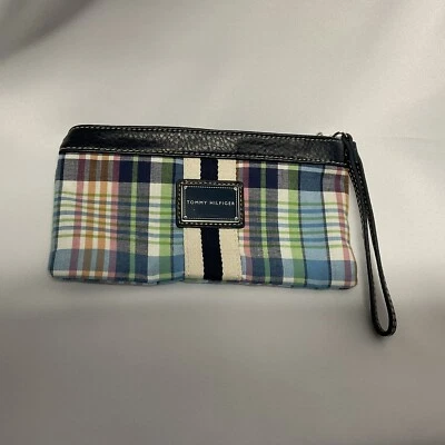 Tommy Hilfiger Blue Plaid Wristlet Wallet  - Image 1 of 3