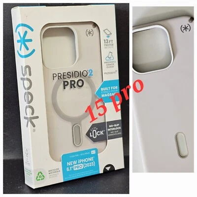 Funda Speck Presidio2 Pro ClickLock MagSaf para iPhone 15 PRO hueso blanqueado. Foto 1 de 4