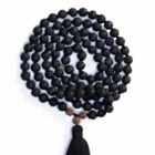 8mm Natural 108 knot black lava Rudraksha beads necklace Formal event Classic
