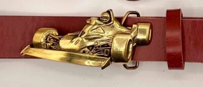 Coche de carreras de Fórmula Uno vintage de los años 70, latón Baron, con cinturón de sillín personalizado Foto 1 de 2