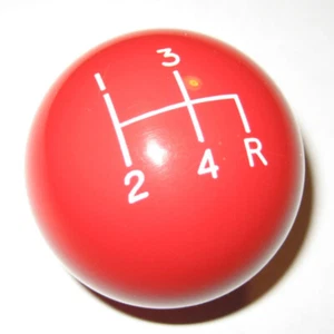 4 speed engraved shift knob RED 3/8"-16 for 1980-1986 Jeep CJ + 1984-1988 XJ - Picture 1 of 1