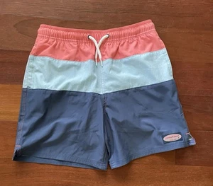 Vineyard Vines Colorblock Swim Trunks - Pink/Sky/Blue - Boy’s Size: M (12-14) - Picture 1 of 2