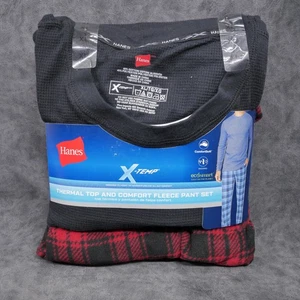 Juego de pijamas Hanes X-Temp térmicos para hombre top y lana rojo/negro talla XL - Imagen 1 de 11