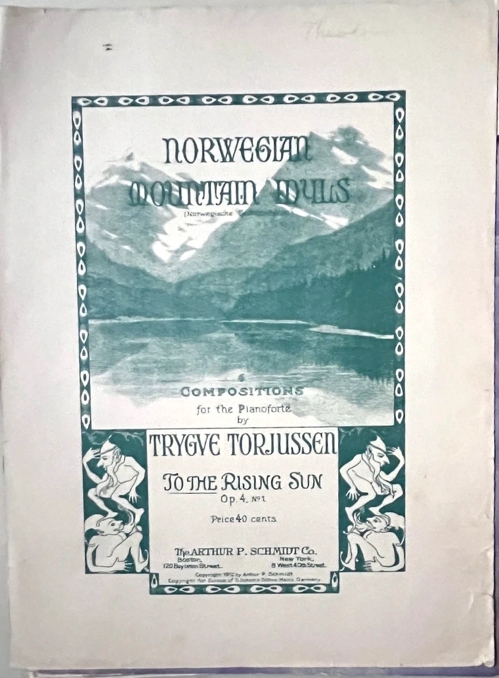To The Rising Sun - 1912 instrumental only sheet music for piano, by Torjussen - Image 1 of 1