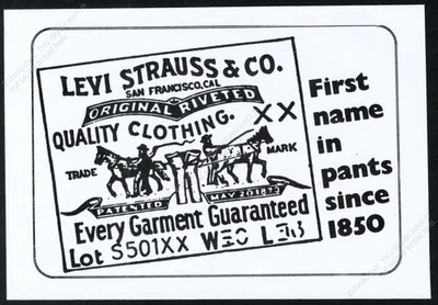 1976 Levi's blue jeans Levi Strauss original label art vintage print ad - Image 1 of 4
