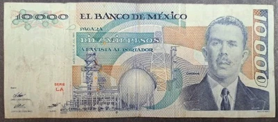 1985 Mexico 10000 Pesos P89, Serie LA UL010879. - Image 1 of 3