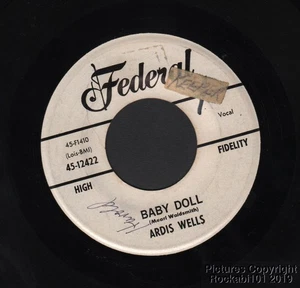 Hear 1961 Ardis Wells Rockabilly DJ 45 on Federal - Baby Doll b/'m Only Human - Bild 1 von 2