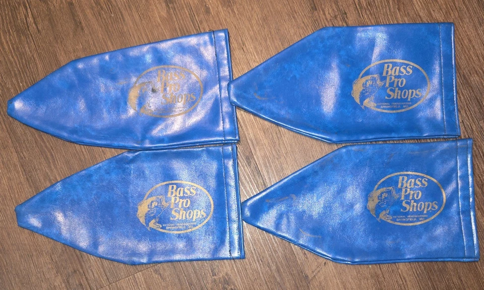 Lote de 4 ~ Capas de Carretel Protetoras Vintage Bass Pro Shops Azul 15 polegadas de Comprimento - Imagem 1 de 2