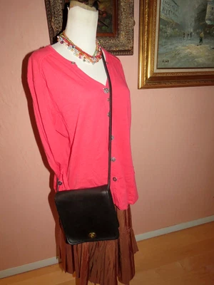 Auténtico Bolso Bandolera Bolso de Hombro Coach #F4B-9620 Compacto Cuero Negro Genuino Foto 1 de 4