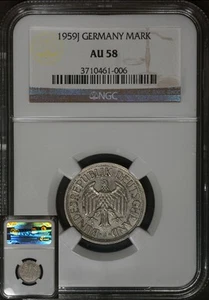 Germany: Federal Republic 1959-J Mark KM#110 NGC AU58 - Picture 1 of 3