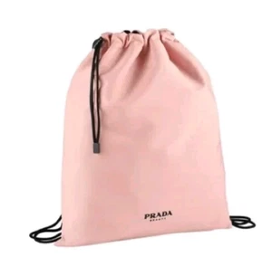 PRADA Beauty GWP Reversible Drawstring Backpack - Black & Pink NEW - Picture 1 of 6