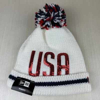 Gorro New Era Golf Ryder Cup para mujer tejido blanco EE. UU. Pom Pom Nuevo con etiquetas Foto 1 de 3