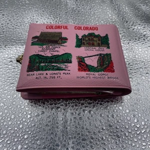 vintage Colorado souvenir pink VINYL WALLET kitsch -new - Picture 1 of 5