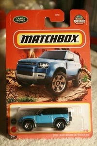 2022 Matchbox BLUE & BLACK 2020 Land Rover Defender 90 Land Rover #69 /100 - Picture 1 of 6