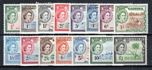 Gambia 1953-59 set SG 171-85 MLH - Picture 1 of 1