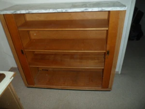40er/50er Jahre Büroablage Büroschrank Schiebetürenschrnak - Bild 1 von 5