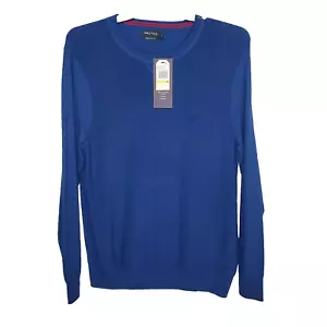 Nautica Navtech Mens Blue Knit Temp Control Long Sleeve Sweater Top SZ M Light - Picture 1 of 13