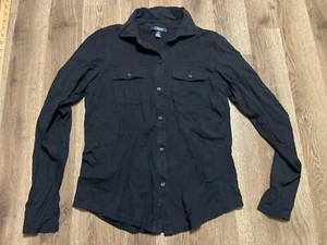 Chaps Shirt, Women's Size Small, Black, Button Up, Long Sleeve, Pockets - Picture 1 of 9