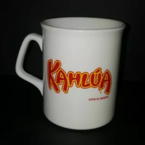 Vintage Kahlua Evite El Exceso Likör weiß Kaffeebecher Tasse 12 Unzen - Bild 1 von 5