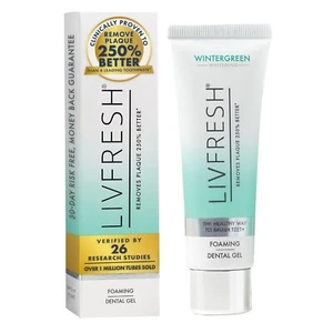 LIVFRESH Zahnpasta Gel klinisch erwiesen zur Entfernung von Plaque 250% 50g Stechpalmengeschmack - Bild 1 von 11