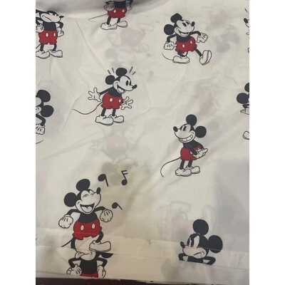 Mickey Mouse Full Flat Sheet White Black Franco - Image 1 of 4