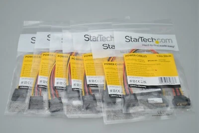7 Stück StarTech.com 30cm 15 pin SATA Kabel Male to Female Weiblich auf Männlich - Bild 1 von 2