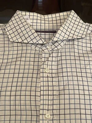 Ralph Lauren Purple Label Gent’s Size 16 Keaton Dress Plaid Shirt Made In Italy - Image 1 of 4