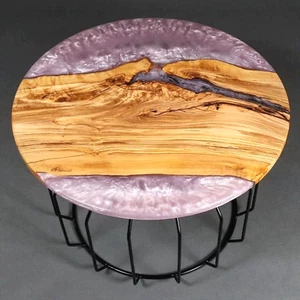 Epoxy Table, dining, sofa, center table top Live Edge Wood Table With Stand - Picture 1 of 1