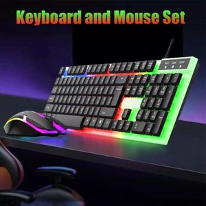 Combiné clavier et souris gaming RGB rétroéclairé mécanique pour ordinateur portable PC - Photo 1/7