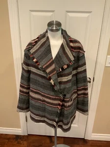 Isabel Marant Etoile Gray Wool Striped Single Button Coat, Size 2 (US), 34 (FR) - Picture 1 of 7