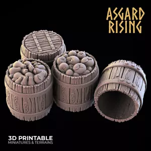 Barrel with Fruits, Tabletop DnD RPG Fantasy Wargames Scenery Scatter Terrain - Bild 1 von 1