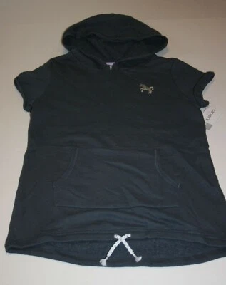 Nuevo Top Túnica Carter's Niñas 14 Años Con Capucha Brillo Unicornio Logo Gris Manga Corta Foto 1 de 3