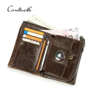 Men's Boy's RFID Oil Leather Wallet Purse AirTag Slot Photo 7 Credit Card Holder - Picture 1 of 9