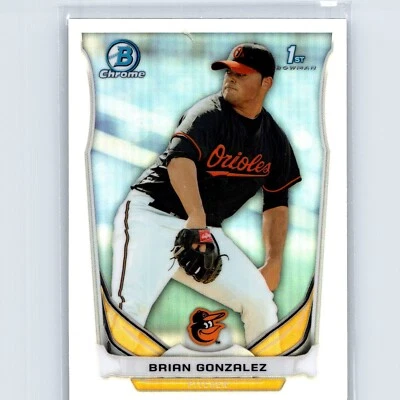 2014 Topps Bowman Brian Gonzalez 1er cromo CDP85 refractor Baltimore Orioles Foto 1 de 2