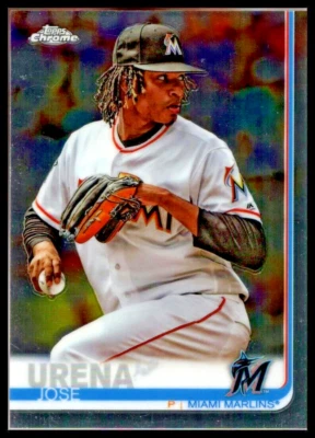 2019 Topps Chrome #199 Jose Urena Miami Marlins - Image 1 of 2