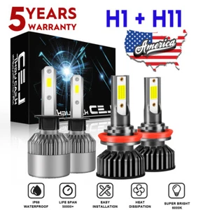 For Kia Forte LX Sedan 4-Door 1.8L 2014-2016 Front LED Headlight High Low Bulbs - Picture 1 of 13